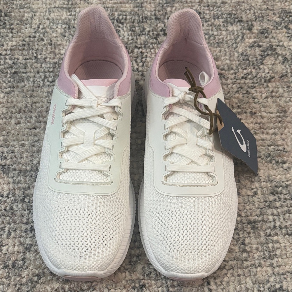 OluKai Women's White and Pink Sneakers